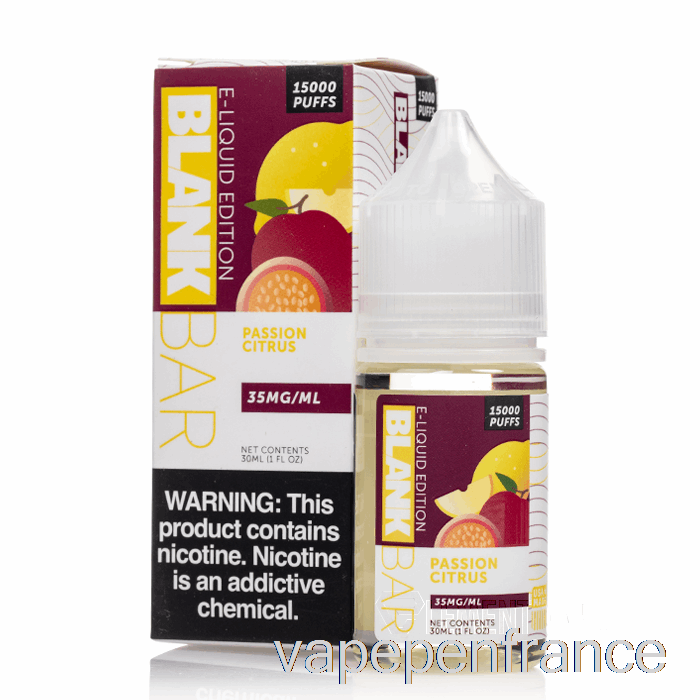 Passion Citrus - Sels De Barre Vierges - Stylo Vape 30 Ml 50 Mg